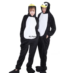 Adultos pinguim pijamas uma peça crianças halloween natal cosplay traje flanela quente animal homewear pijamas para mulher