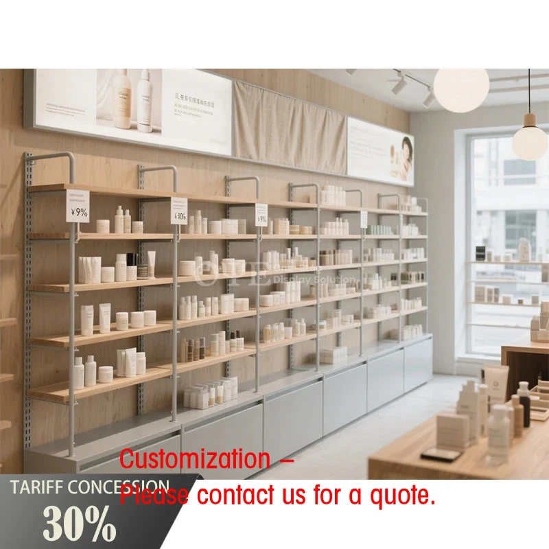 custom.B2B Clearance Sale OEM ODM Cosmetic Display Cabinet Beauty Cosmetics Shop Fitting Supermarket Shelving Unit