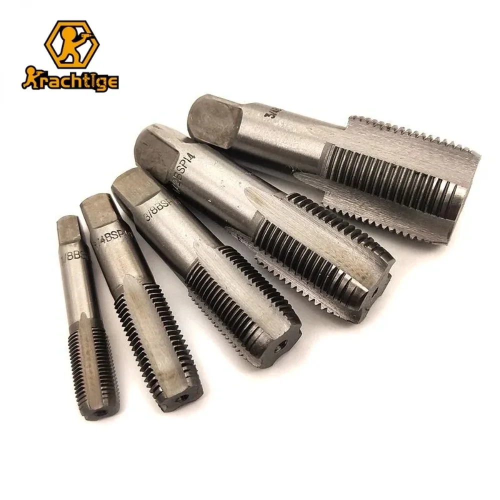 Krachtige 1 sztuka HSS stożkowy gwintownik rurowy metalowy gwint 1/8 "1/4" 3/8 "1/2" 3/4" narzędzia do obróbki narzędzie do gwintowania gwintownik i matryca BSP
