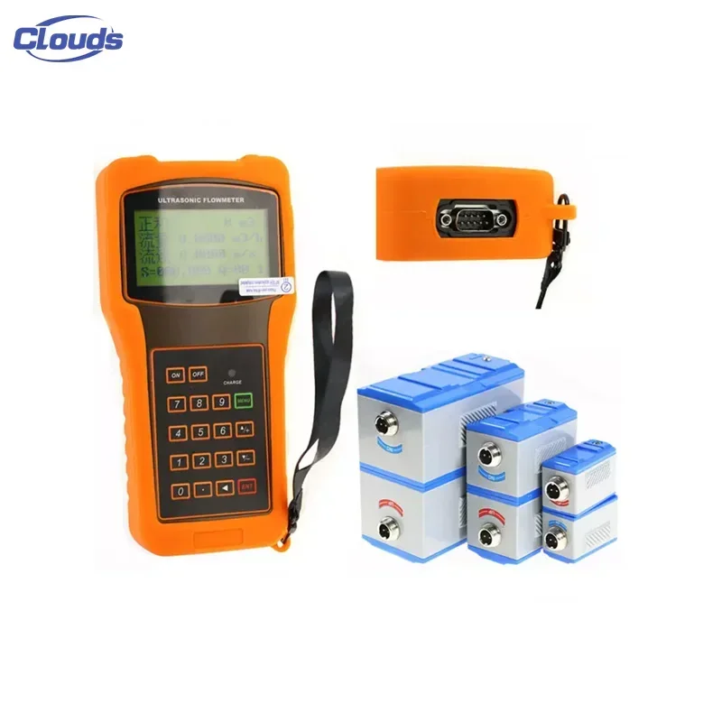 Hight Precision Ultrasonic Water Flow Meter Gas Mass Liquid Fuel Clamp On Portable Sensor  Handheld Flowmeter