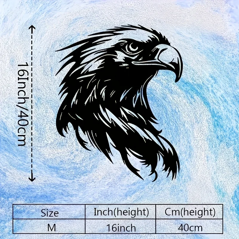 Eagle Head Iron Wall Art Vintage Falcon Metal Statue Mural Study Room Wilderness Decor Eagle Day Bird Lovers Gift Ornament view 2