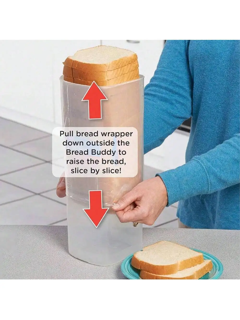 1pcs Bread Box, Plastic Bread Container, Bread Storage for Kitchen Counter, Tall Bread Saver, Sandwich Bread Holder