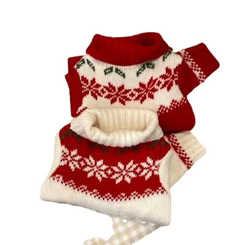 Autumn and Winter Festive Spring Two Legged Sweater Small and Medium-sized Dog Warm Sweater Christmas Cat Clothes