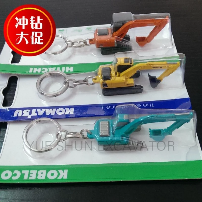 Excavator Model KOMATSU KOBELCO Hitachi CAT Keychain Alloy Men's Small Gift High Quality