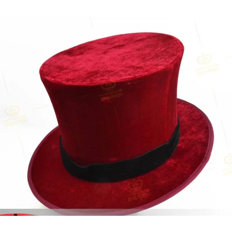 Red Folding Top Hat Magic Illusions For Magicians,Goocheltrucs Professionele Close-Up Magia Profesional Escenario