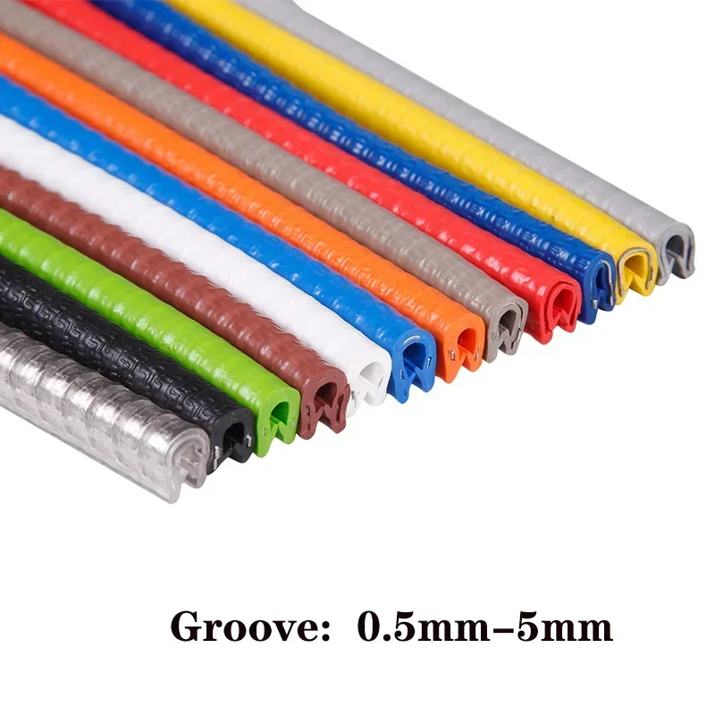 1-5Meter U Shaped Sealing Strip Rubber Edging Anti Scratch Protection Strip Colored Car Door Iron Sheet Steel Sheet Machinery