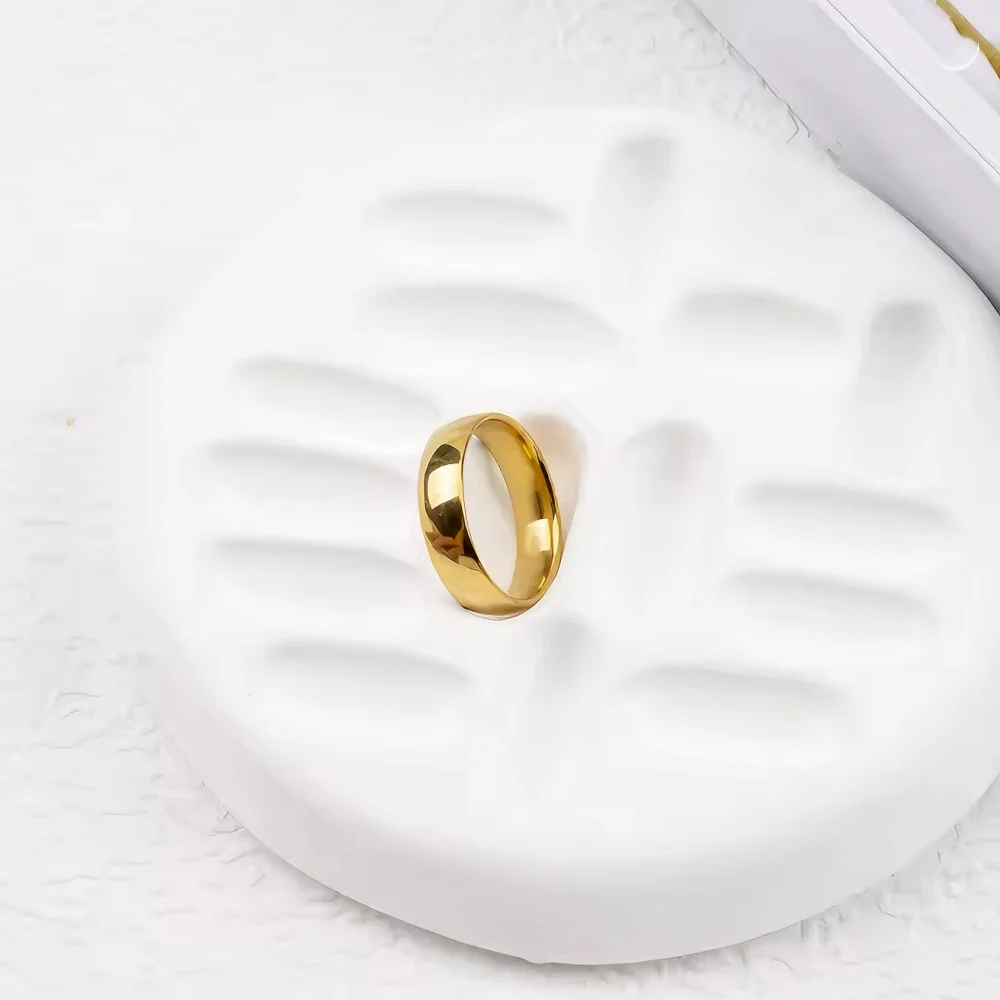 30/50Pcs/Lot Fashion Simple Smooth Stainless Steel Rings Men Women Width 2/4/6mm Party Wedding Jewelry Accessories Mixed Random