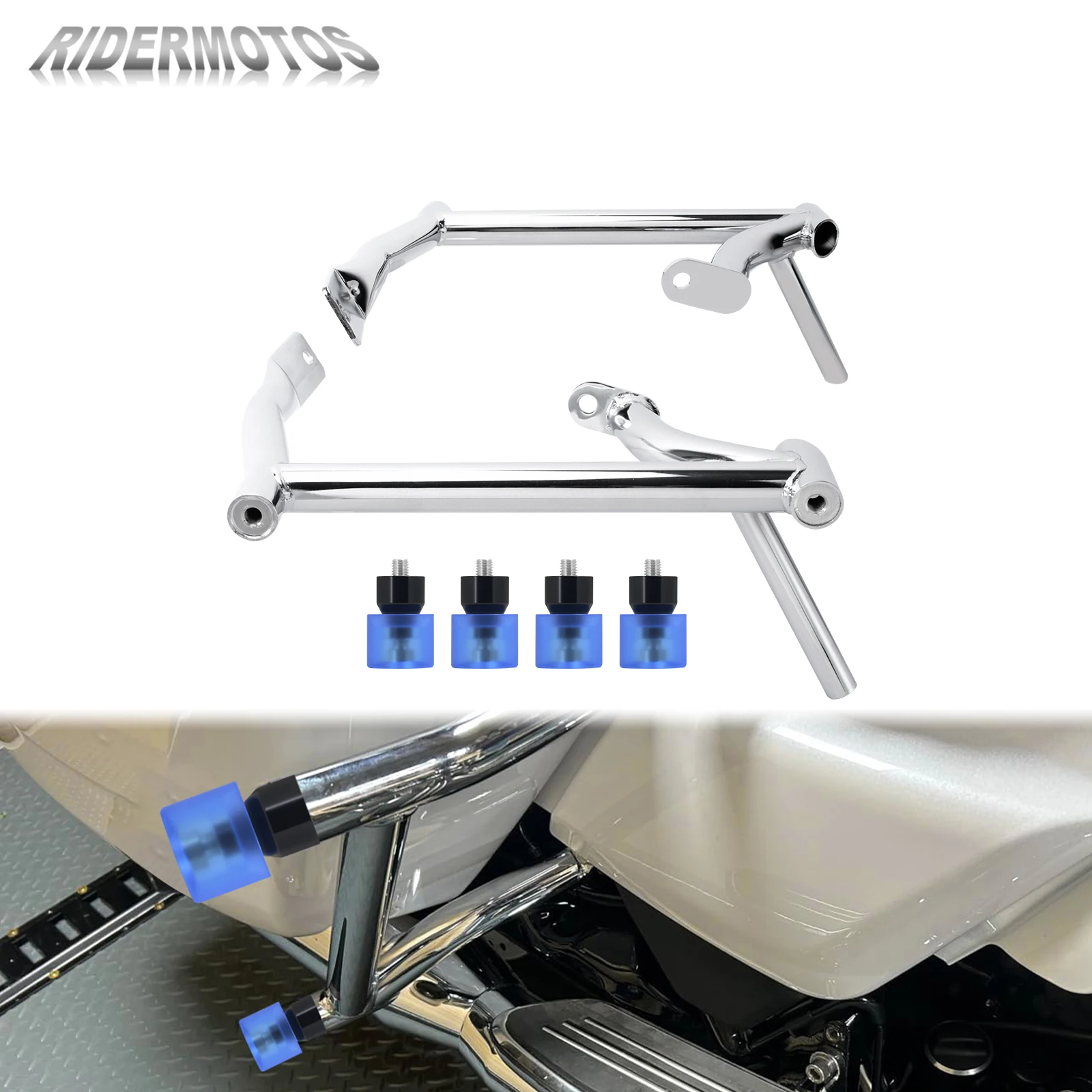 

Saddlebags Guards Bumper For Harley Touring Road Electra Street Glide FLHR FLHX FLHT 2009-2025 Motorcycle Rails Crash Bar Chrome