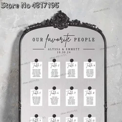 Our Favorite People Seating Chart Decal Wedding Seating Chart Header Decal For Mirror Personalized Name Welcome Vinyl Stickers