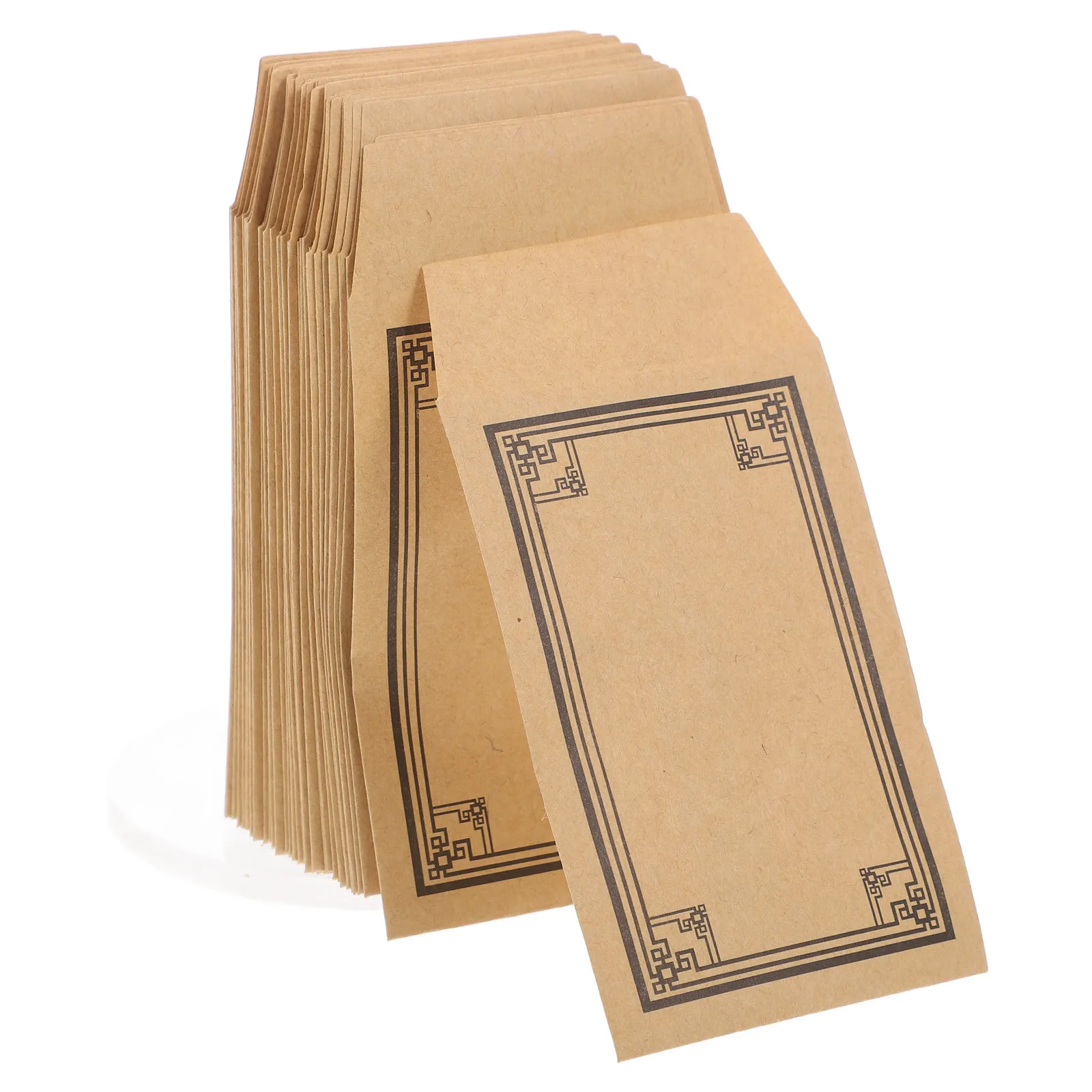 

50Pcs Brown Kraft Paper Envelopes Self Adhesive Small Envelopes for Coins Cash Tips Budgeting Compact Reusable Storage Pouches