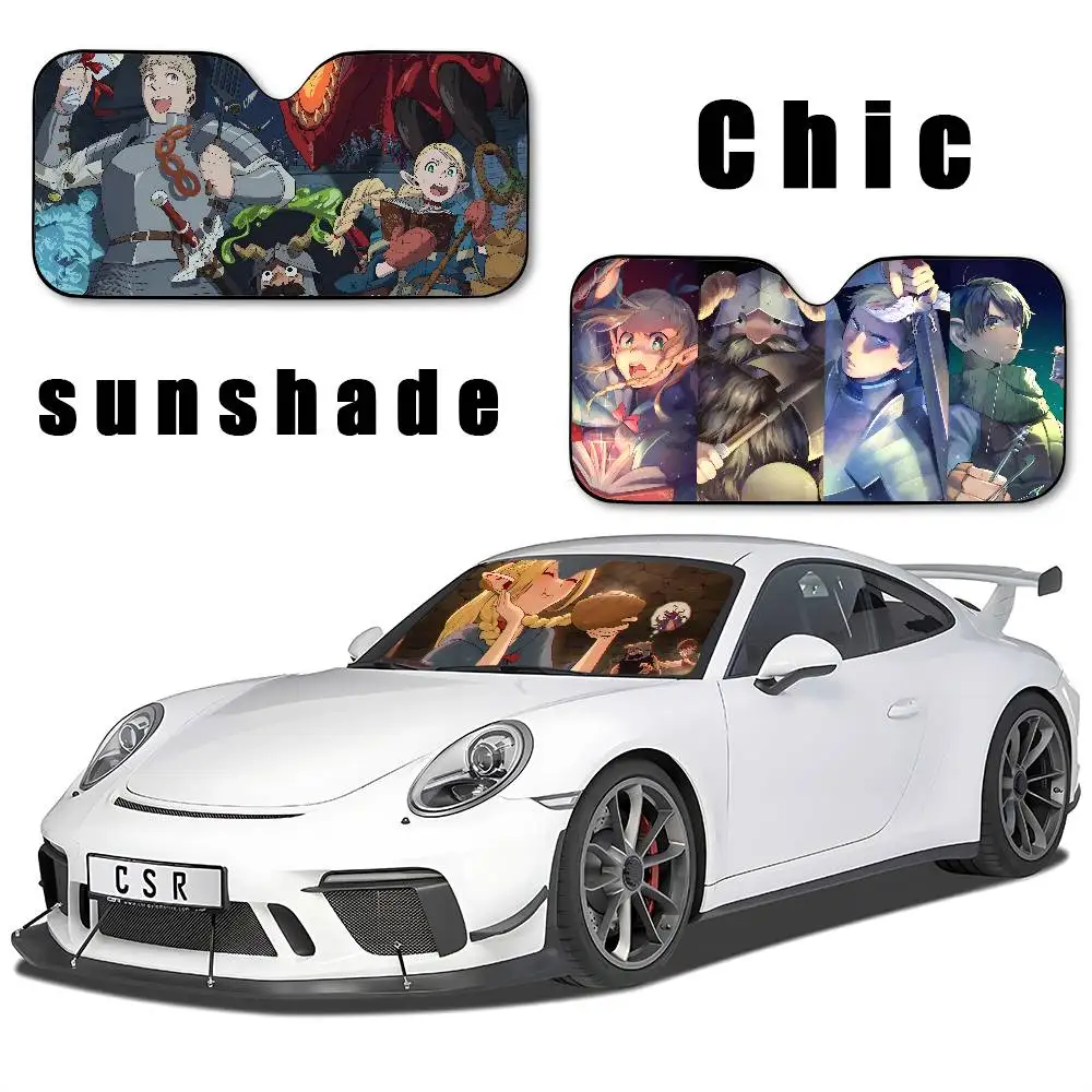 أنيمي لذيذ في الزنزانة سيارة ظلة سيارة ظلة يغطي غطاء الزجاج الأمامي العالمي للطي قناع