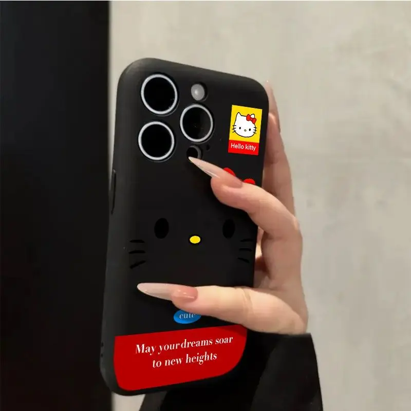 Nouveau Sanrio Hello Kitty16promax coque de téléphone portable 15/14p13/12/11 housse de protection tout compris résistante à l'usure et anti-chute