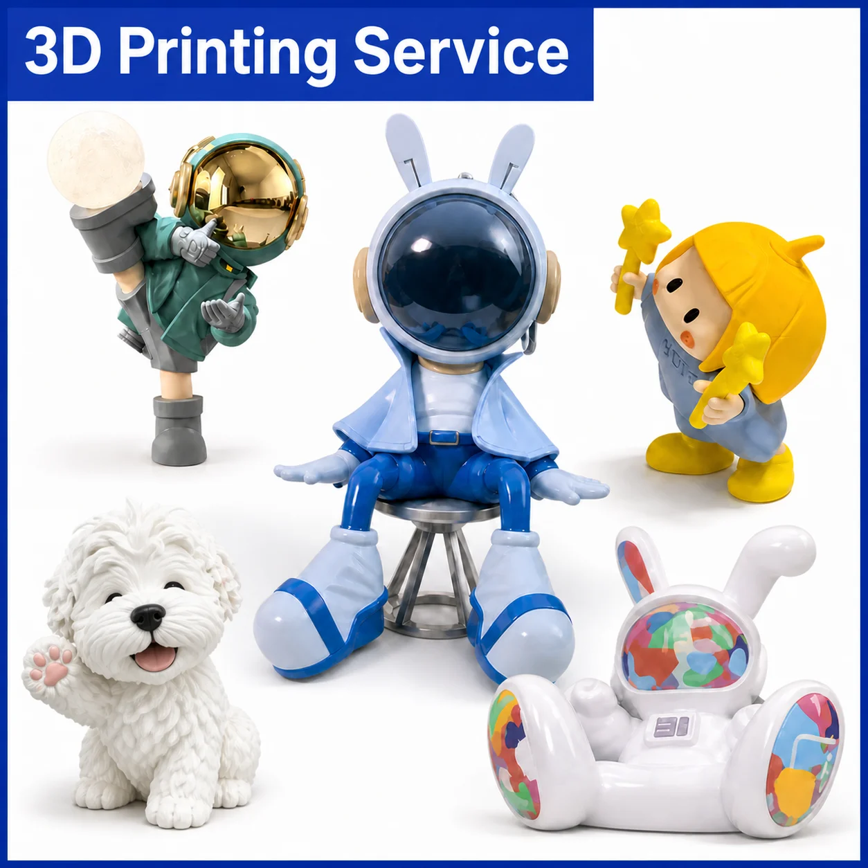 Plastic Resin Nylon Custom 3D Printing CNC Machining Parts High Precision Prototype Model suitable for Anime Figure Model