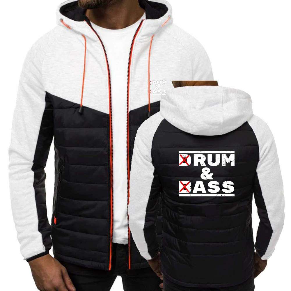 2025 Spring And Autumn Men's Drum & Bass Lovers Rum & Ass Funny Quote Logo Print Color Blocking Designer Hoodies Coat