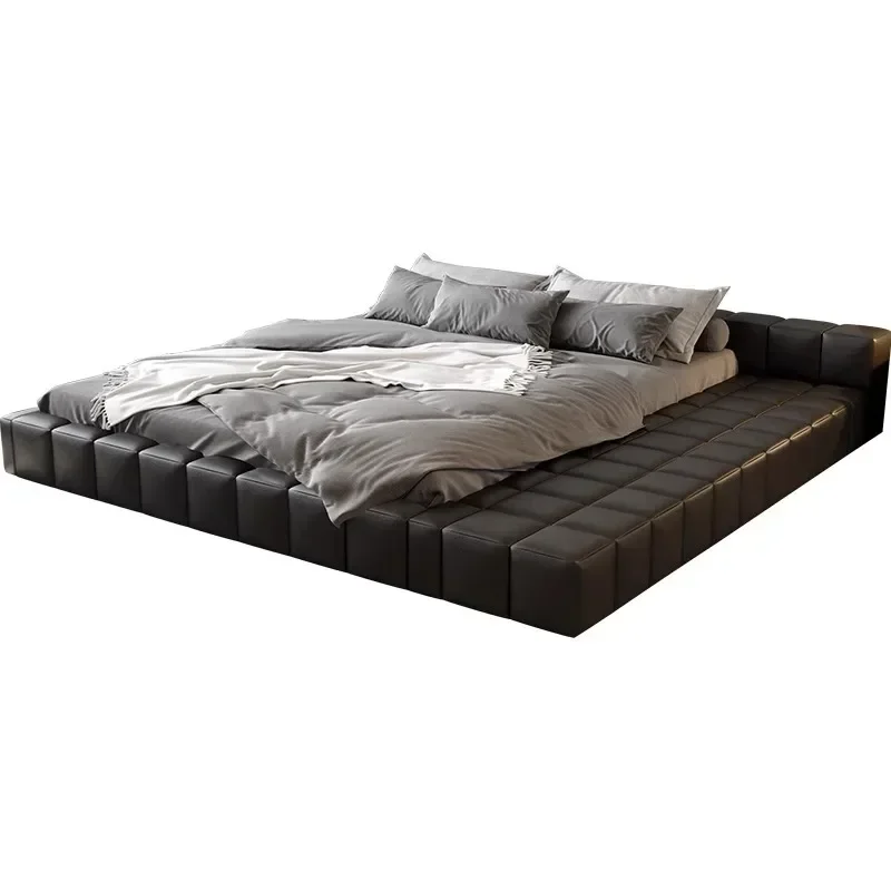 Italian minimalist tatami leather bed