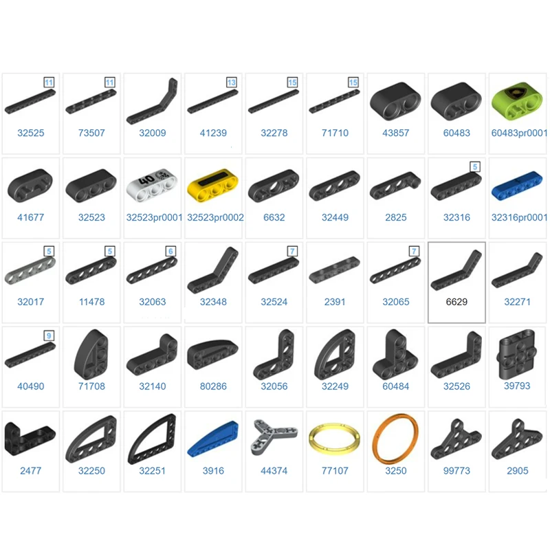 Technical Part Thick Hole Arm Liftarm Beam Building Blocks DIY Assembles Particles MOC Parts Toys 32278 41239 40490 32525 64178