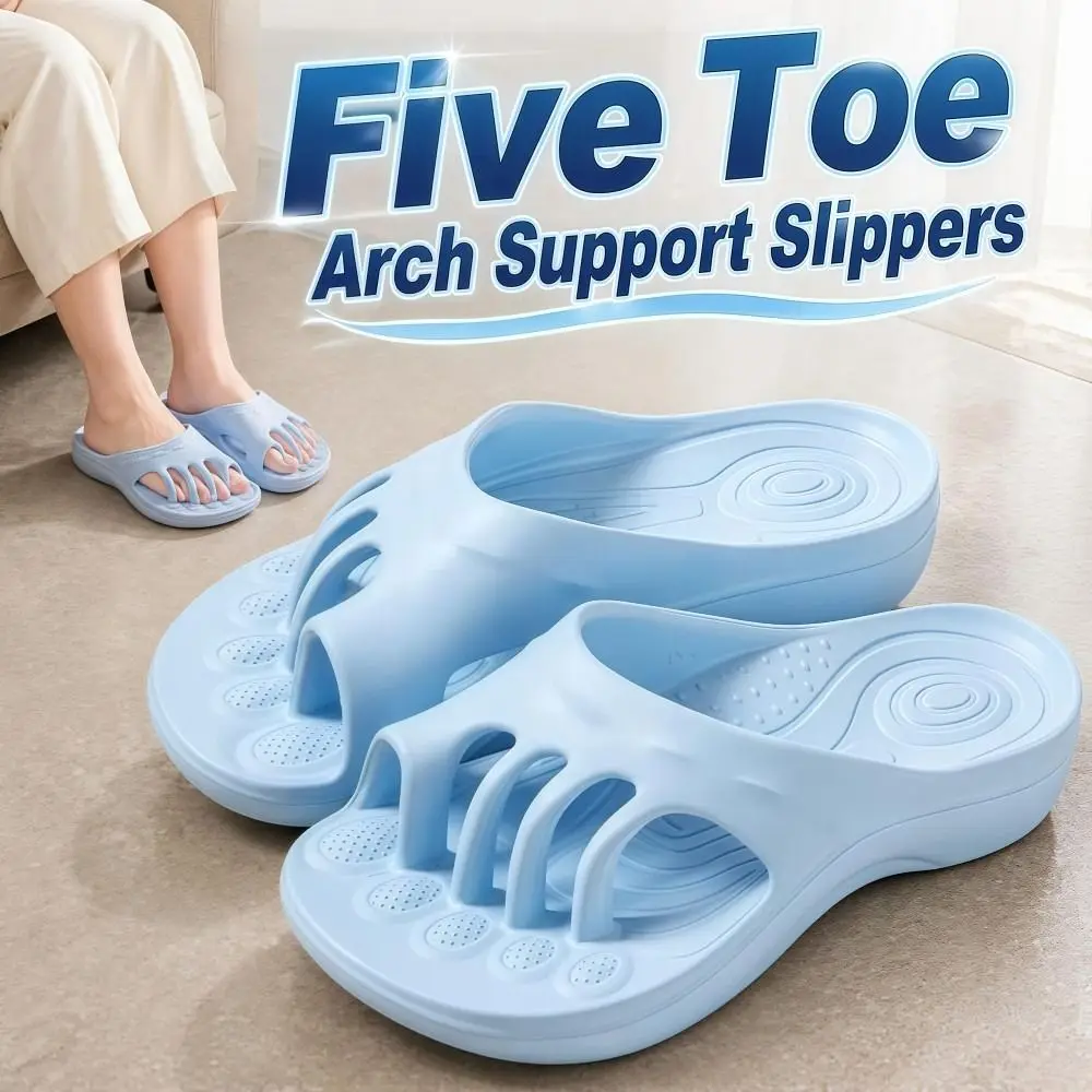 EVA Five Toe Slide Sandals Non-slip Bunion Relief Arch Support Slippers Shock-absorbing Soft Soled Split Toe House Slides Woman