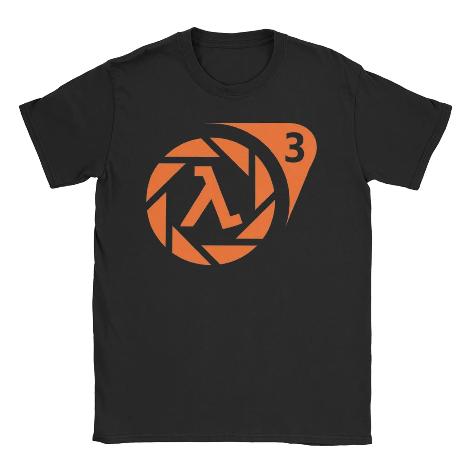 Half Life 3 Aperture Portal Valve Concept Logo T-Shirt for Men Cotton Tee Shirt Round Neck Short Sleeve T Shirts Gift Idea Tops