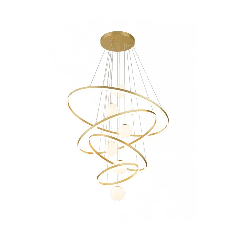 

Duplex building chandelier empty, living room chandelier villa stair lamp light luxury, modern building in the building