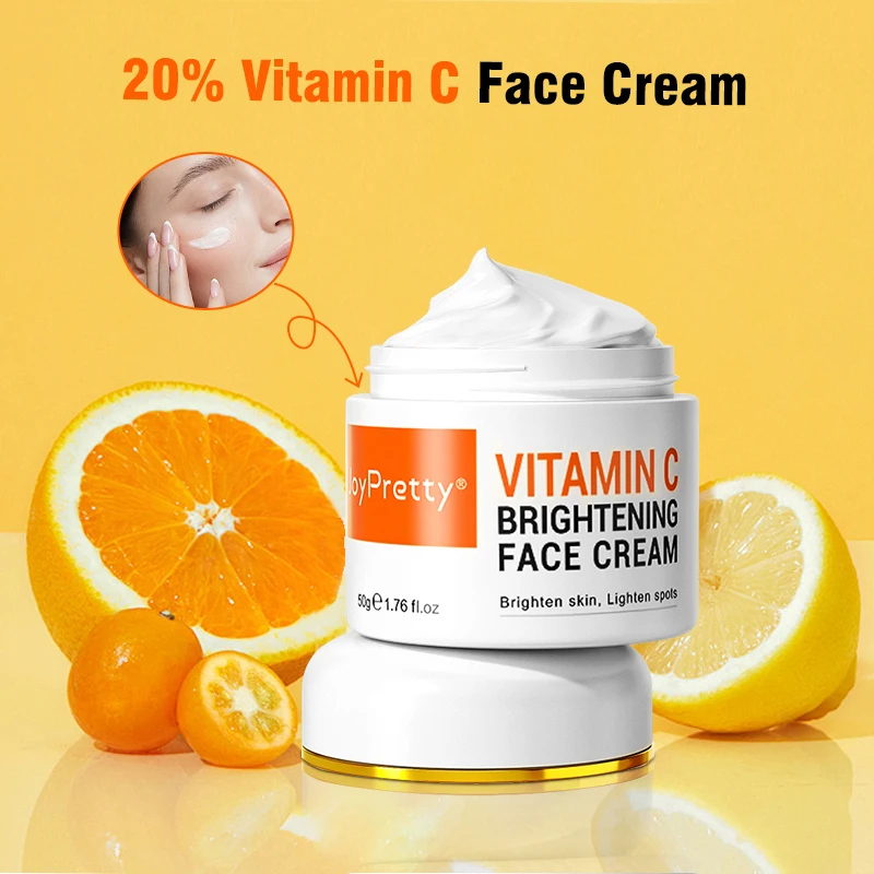 Vitamina c creme facial clareamento rejuvenescimento ácido hialurônico hidratante removedor de manchas escuras iluminando creme facial cuidados com a pele