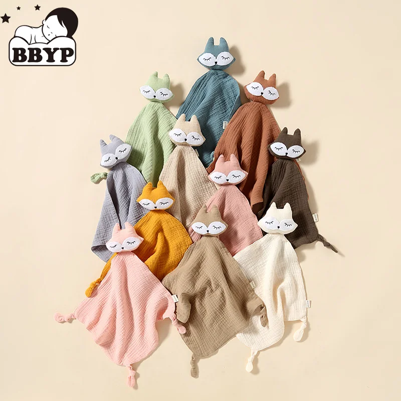 Baby Wiping Towel Cotton Handkerchief Feeding-Bib Saliva Towel Soothe Appease Towel Comforter Fox Comfort Scarf