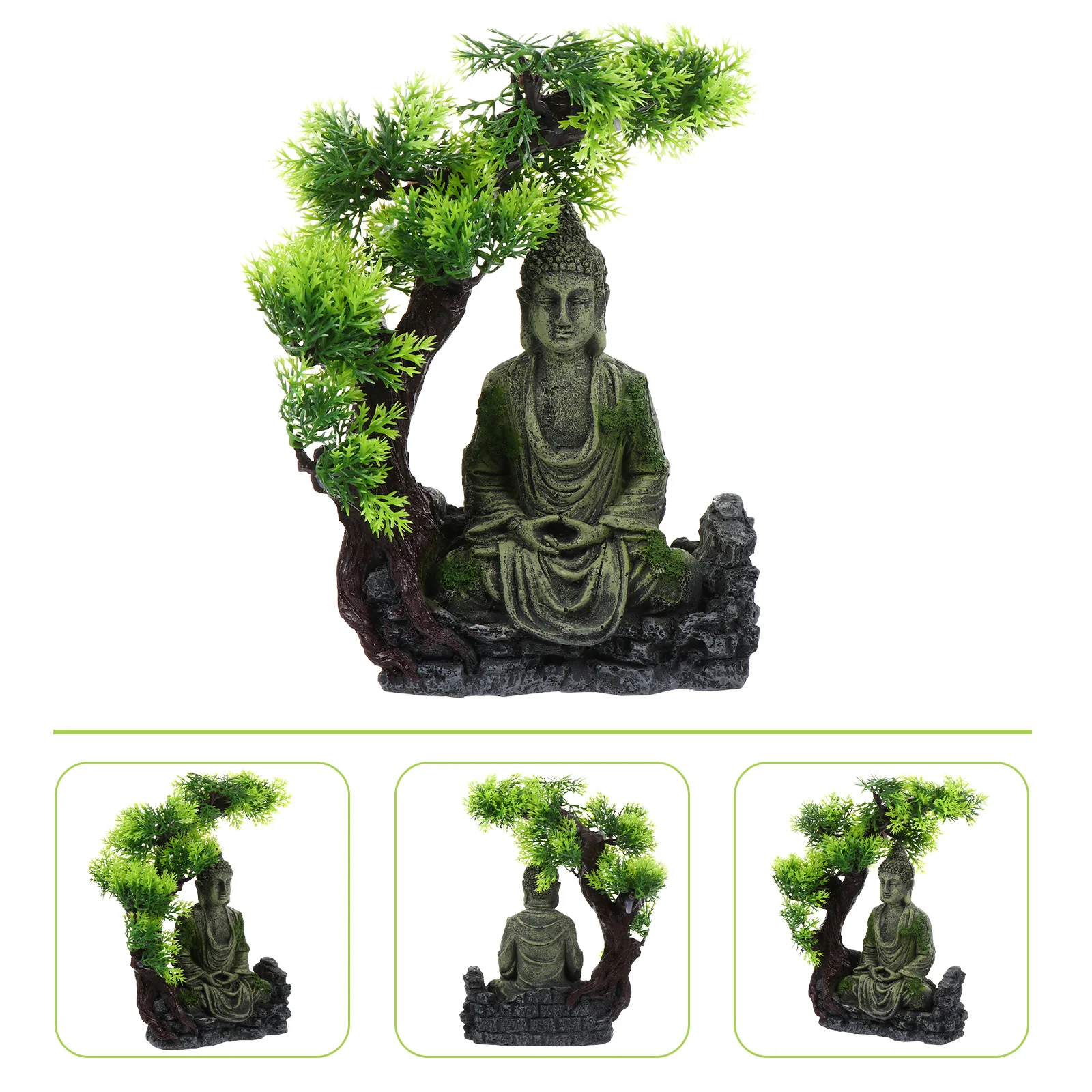 

Fish Tank Buddha Statue Ornament Aquarium Landscape Resin Decor Sitting Buddha for Pet Hide Play Environment Comfortable Design