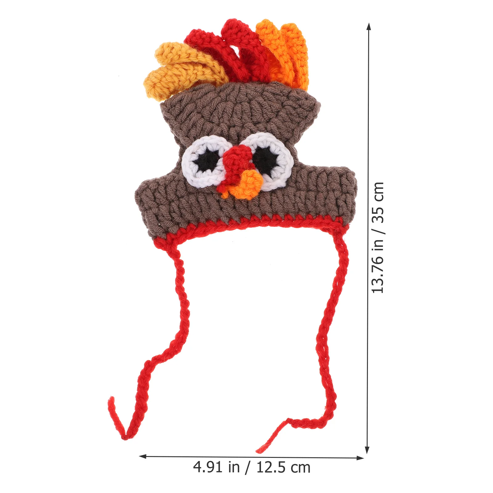 

1Pcs Pet Knitted Turkey Hat Soft Wool Yarn Comfortable Headpiece Adjustable Fit for Dogs Cats Party Costume Photo Prop