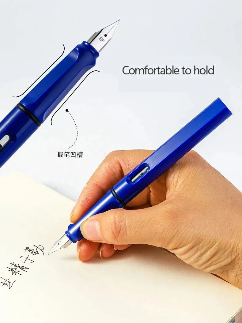 53Pcs Transparent Fine Point Pen Set Replaceable Ink 0.38mm School Students Black/Blue/Red Office Writing Stationery Supplies view 5