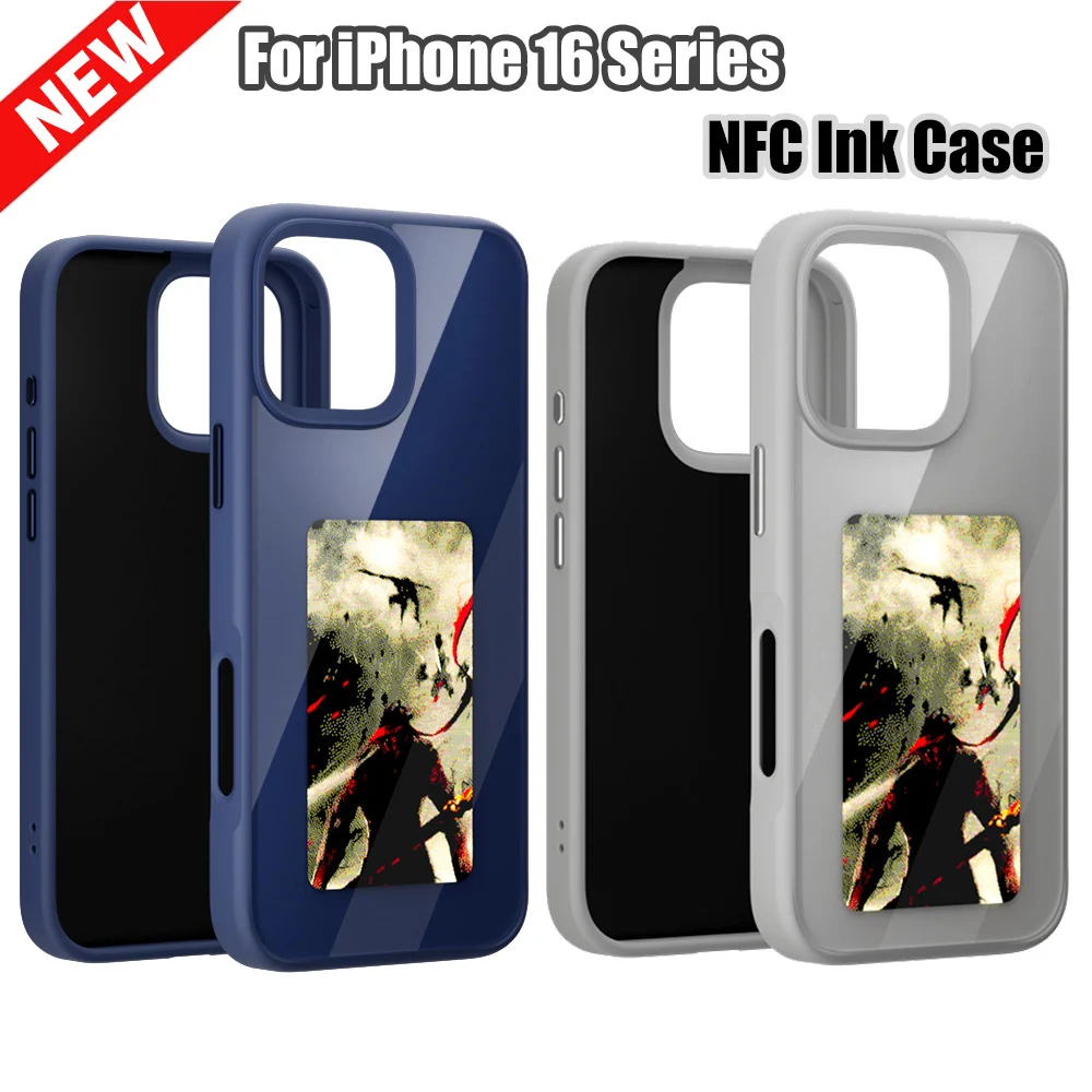 NFC Display Screen Smart Phone Case For iphone 16 15 14 13 Pro Max Covers DIY Wireless Transmission Projection Phone Cases