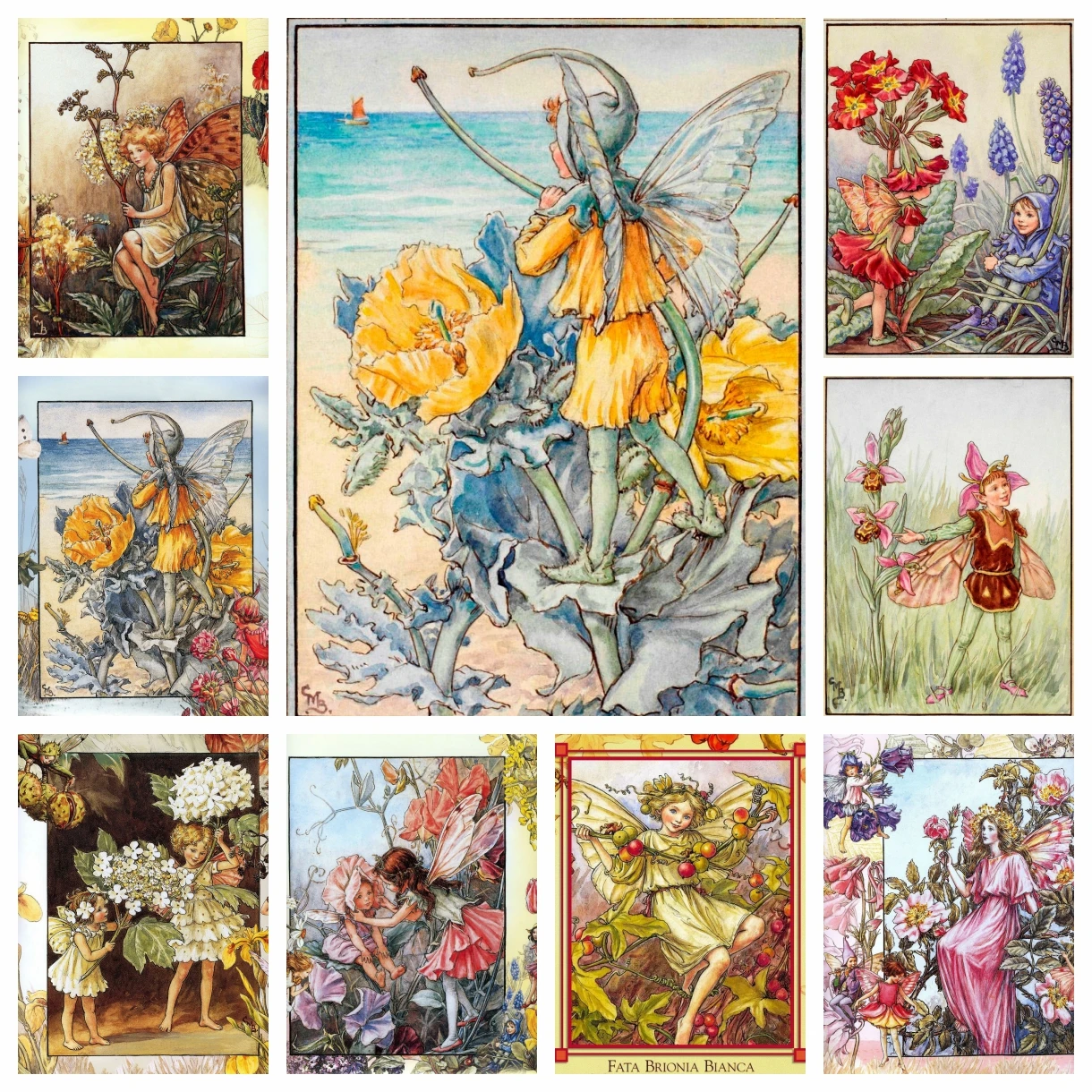 Cicely Mary Barker Artwork Flower Girl Butterfly Diamond Painting Cross Stitch Embroidery Picture Picture Mosaic Home Decoration