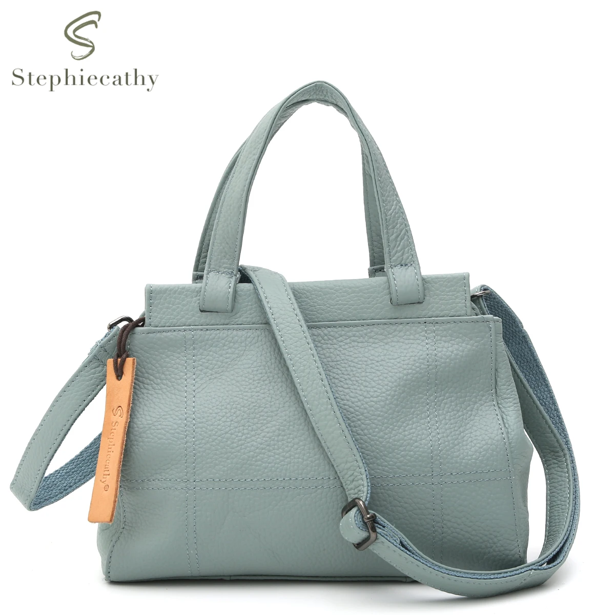 SC Fashion Natural Genuine Leather Tote Women Casual Daily Top-handle Handbags Versatile Cross Body Shoulder Bags Multi Pockets