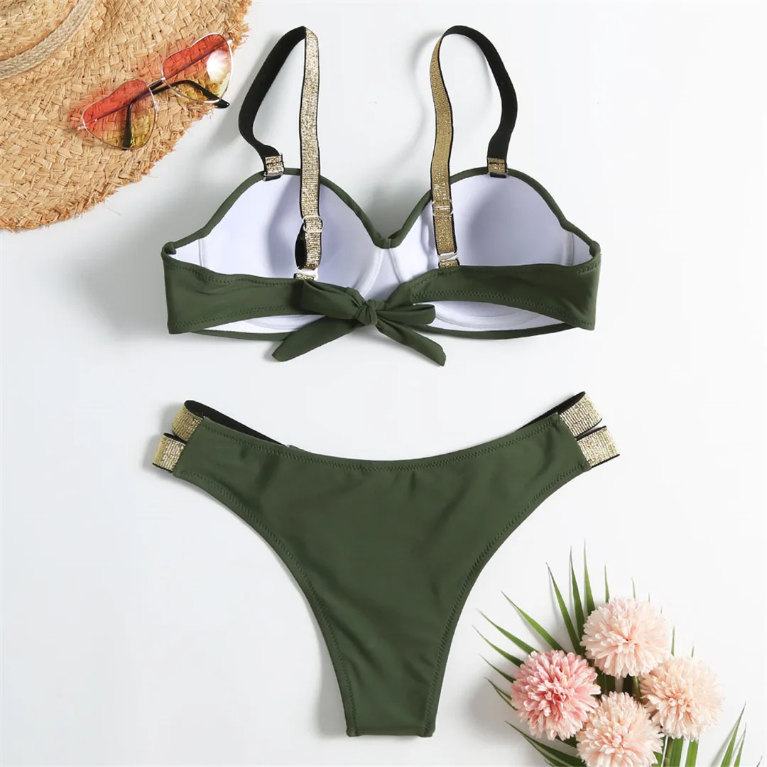 Neuer S - XL BH-Bikini Push-Up-Badeanzug Damen-Bademode Zweiteiliges Bikini-Set mit Cup Bather Badeanzug Schwimmanzug Damen V2310 – Detail 38