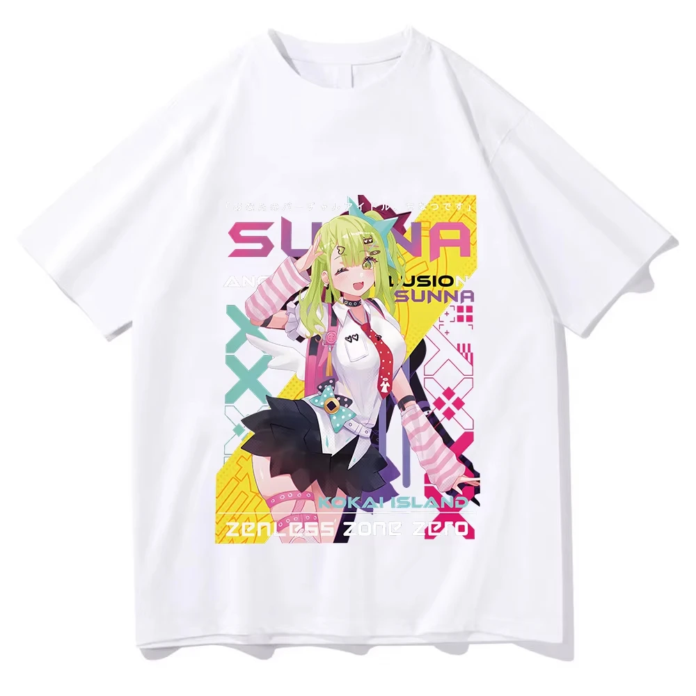 SUNNA Zenless Zone Zero Unisex T-Shirt, Hot Selling Casual Game Apparel, Cute Anime Cartoon Printed Top, High Quality T-shirt