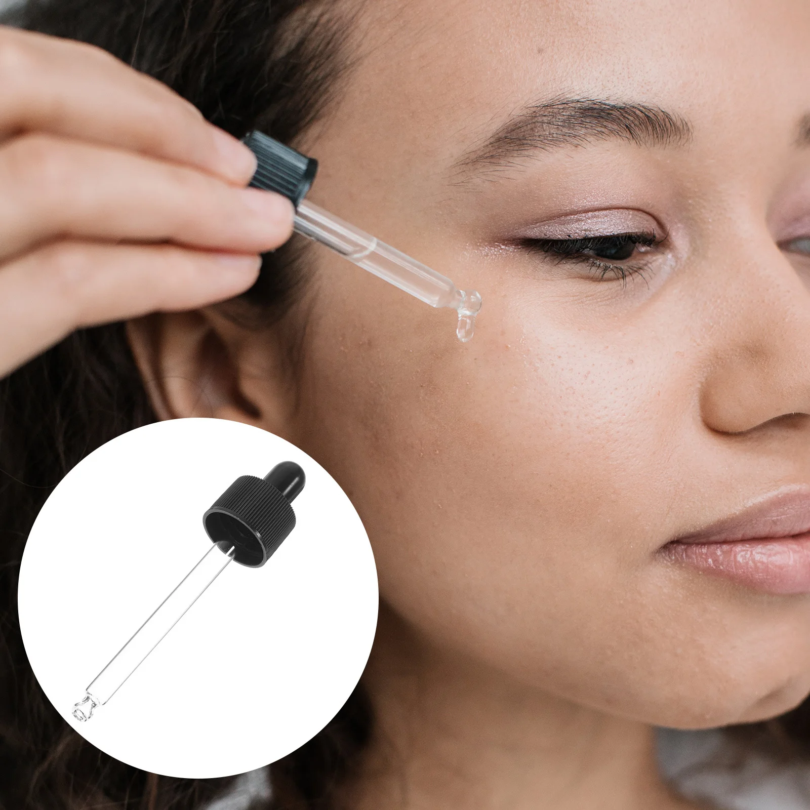 12개입 투명 유리 드로퍼, 에센셜 오일, 화장품, 스킨케어 및 야외용 고밀폐 방울방지 유리 드로퍼