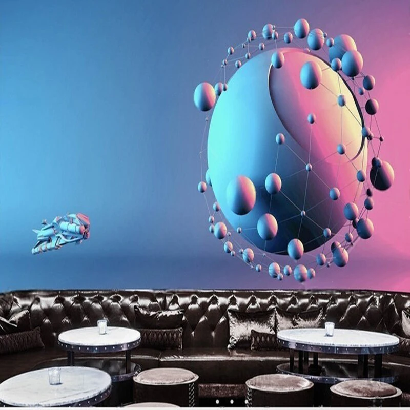 

Customized background wall for bedroom home decoration in the sci-fi interstellar travel trend of "Wandering Earth"