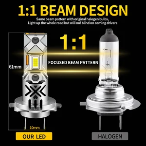 2 Stücke Canbus für Peugeot 207 SW 2008 2009 2010-2013 LED-Scheinwerfer H1 H7 High und Bass Bundle Lamps 9600LM White 12V Plug and Play 8 Hauptverkauf Peugeot Lighthouse 207 - №7