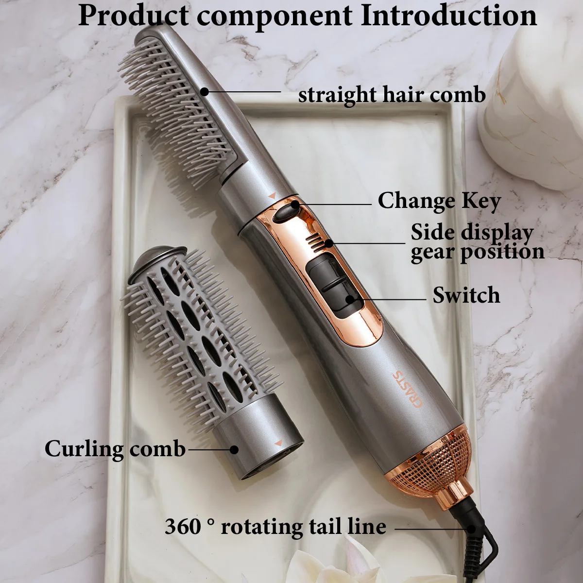 Hot Air Comb Straightening and Curling Comb Multi-Function Two-in-One Detachable Hair Dryer with Comb