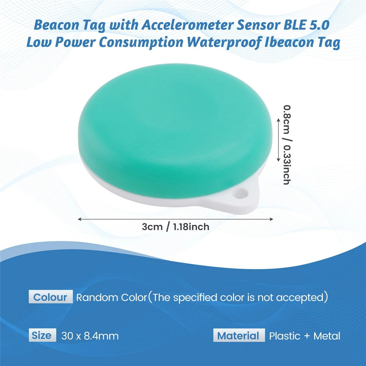 【마지막 기회!】가속도계 센서가 포함된 비콘 태그 BLE 5.0 저전력 소비 방수 Ibeacon 태그