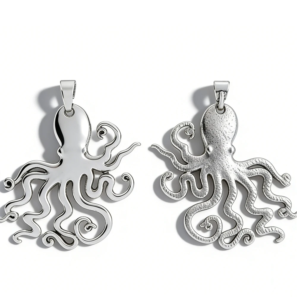 ZXZ 2pcs Large Octopus Squid Charms Pendants Nautical Steampunk for Necklace Jewelry Making Findings 90x70mm