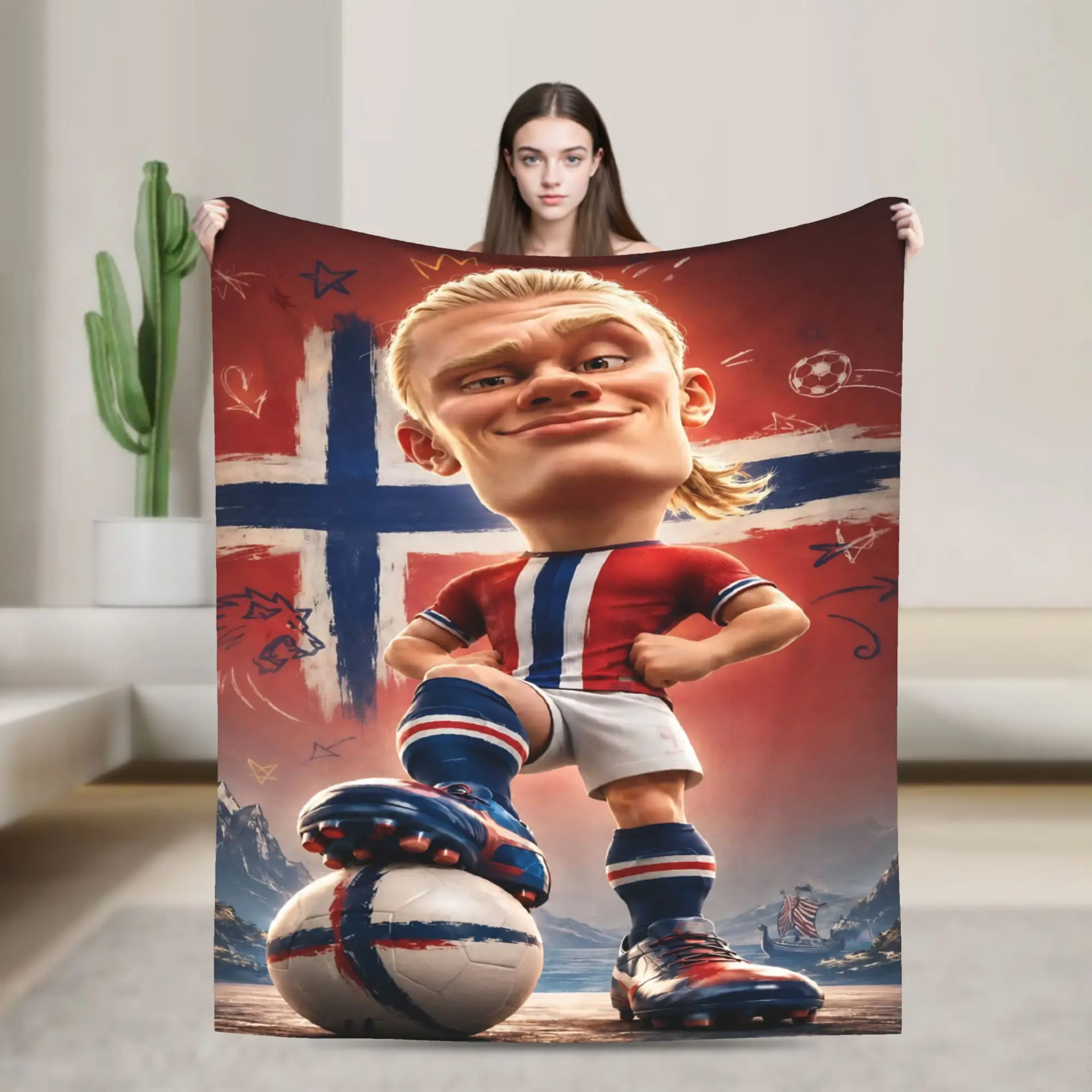 Norway Soccer Norwegian Football Nordic Blanket Cover   Fuzzy Throw Blankets Bed Sofa Personalised Soft Warm Bedspreads