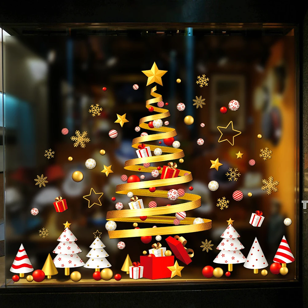 

Christmas Tree Window Stickers Home Decor Wall Mural for Girls Bedroom DIY Plant Decals Festive Christmas Gift