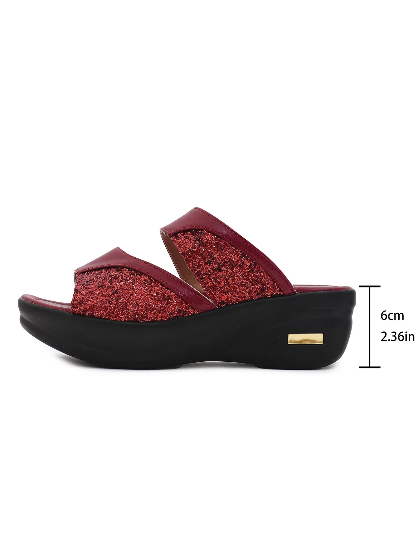 2024 new Women Summer Slippers Ladies Glitter PU Wedges Shoes Female Casual Slingbacks Sandals Comfortable Platform Woman