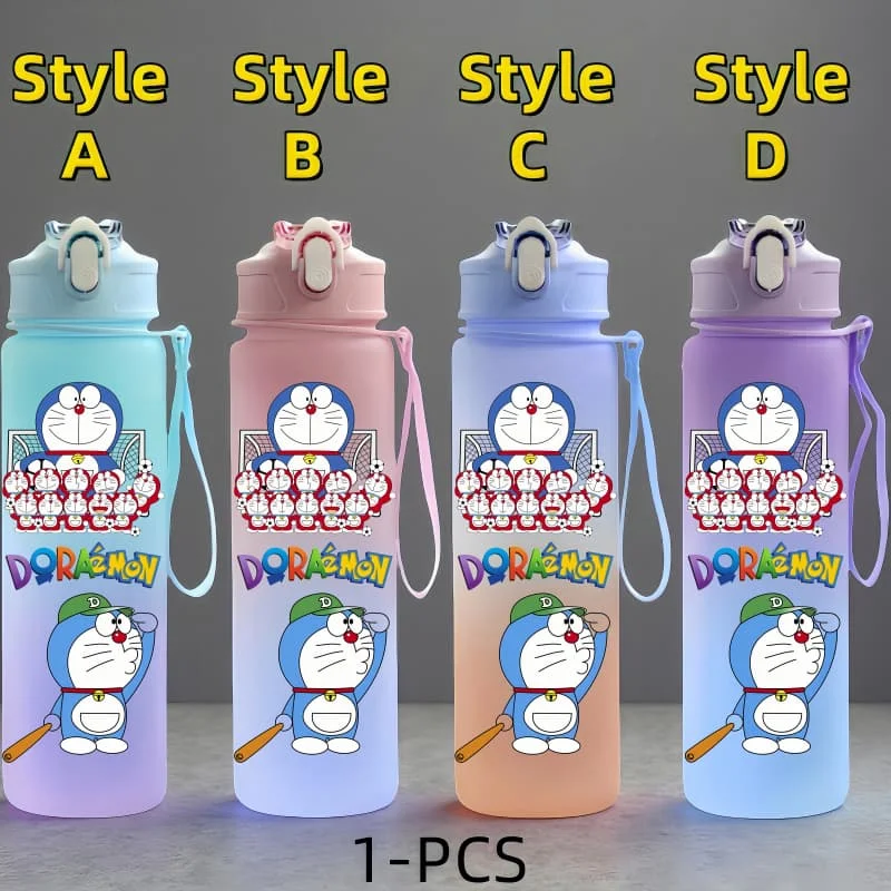 كوب ماء لشخصية Doraemon Anime بسعة كبيرة في الهواء الطلق، زجاجة شرب بحبل محمولة للأولاد والبنات، غلاية شرب هدية #3
