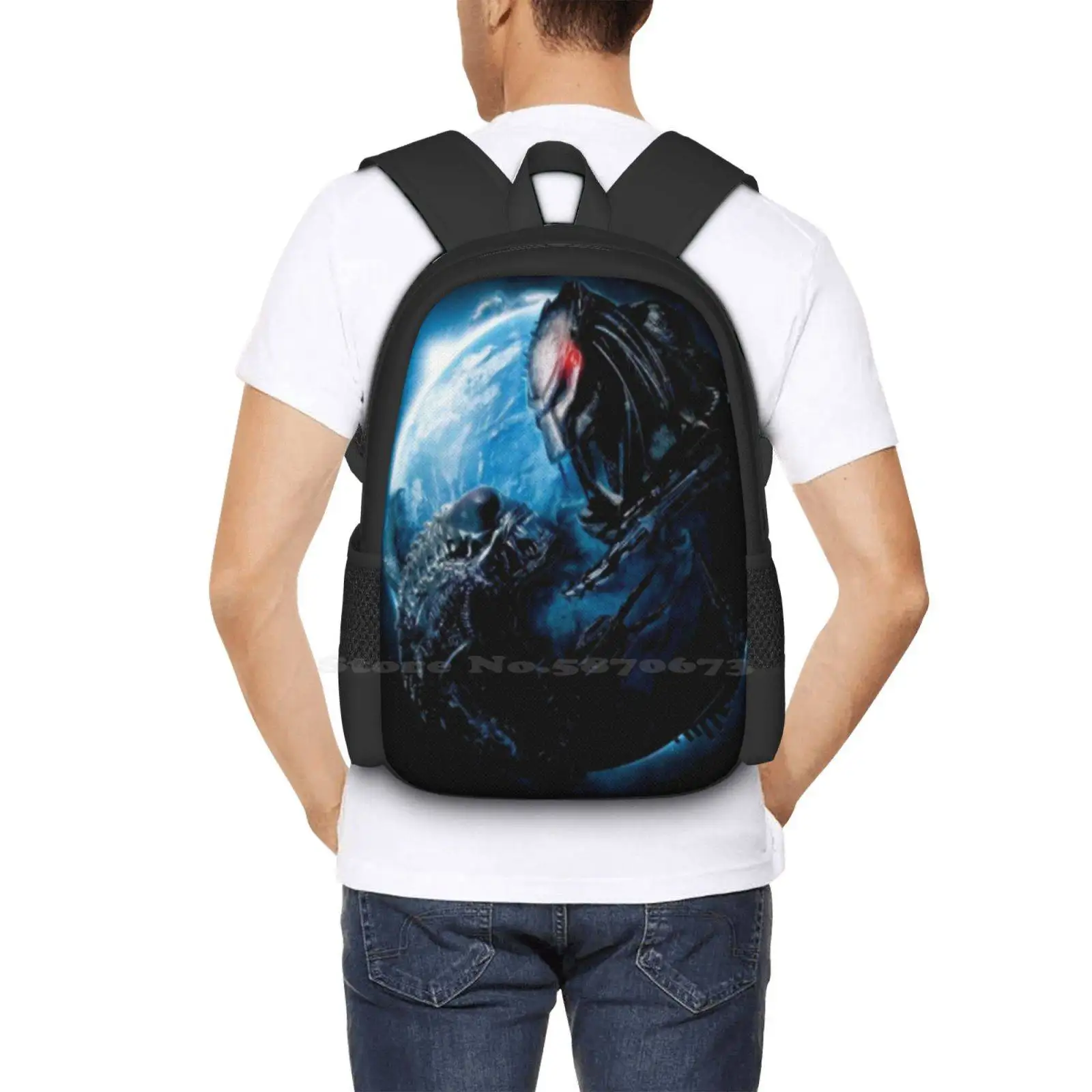 Vs Alien desain pola Laptop tas sekolah perjalanan Vs Alien Horor film film Fantastic Alien Vs Scarry anak-anak lucu keren seram