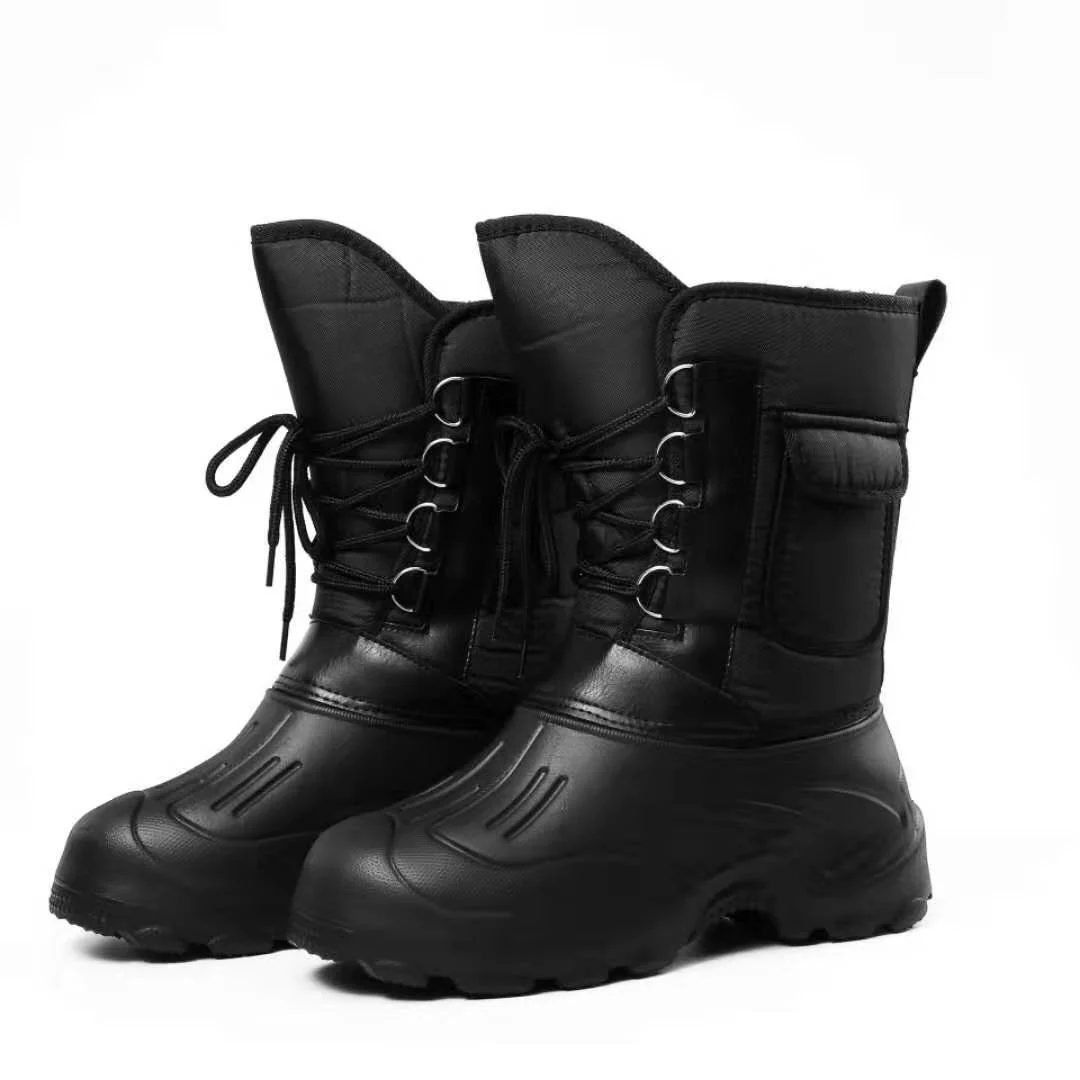

Men's Winter New Boots Men's Snow Boots Warm Thick Plush Waterproof Outdoor Fishing Work Boots Large Size 40-46