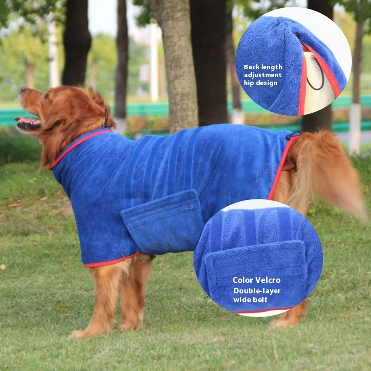 Quick Dry Microfiber Pet Bathrobe Absorbent Dog Coat for Large Dogs  Pet Dog Clothes Dogs Clothes  Dog Coat