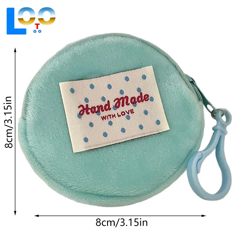 Милый милый круглый меховой кошелек для монет, розовый, зеленый, девчачий, портативная губная помада, наушники, большая емкость, сумки для хранения, брелок, подвеска, подарки