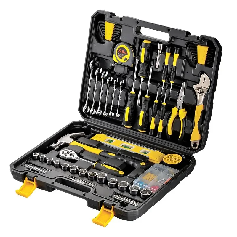 

108 PCS Tool Set General House hold Hand Tool Kit with Plastic Toolbox Storage Case Used to Car repair And home Repair