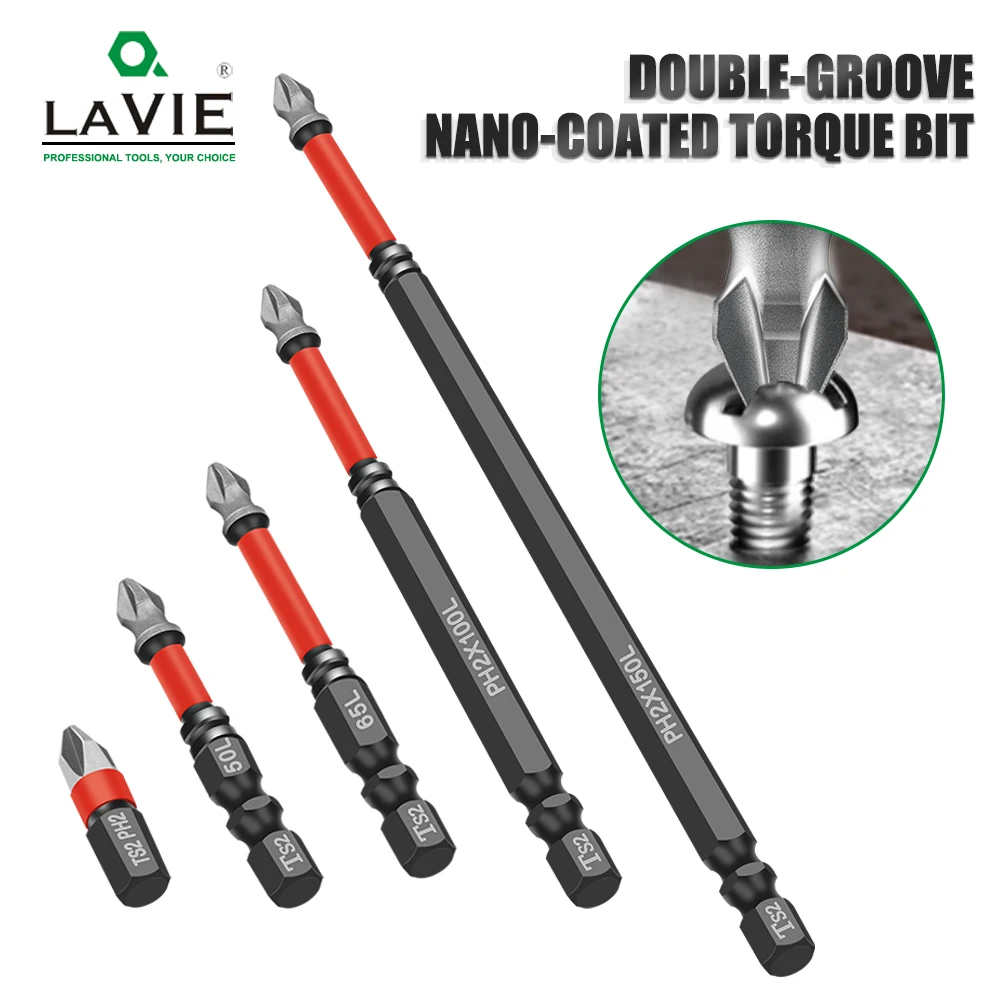 

LAVIE Antirust Impact Resistant alloy steel Screwdriver Bit Phillips Screwdriver Bit Magnetic Electric Drill Bit P13PH2T10A