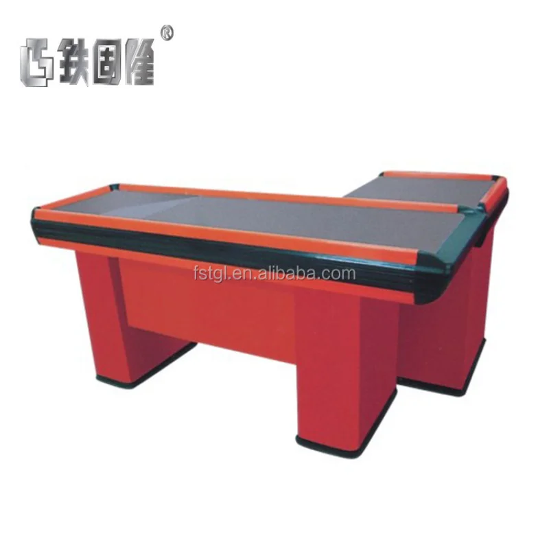 (customized)Factory Direct Price Store Checkout Counter Steel Supermarket Cashier Desk Sale Boutique Supermarket, Convenienc